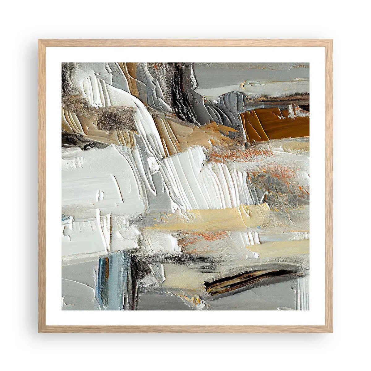 Poster in cornice rovere chiaro - Strati colorati - 60x60 cm