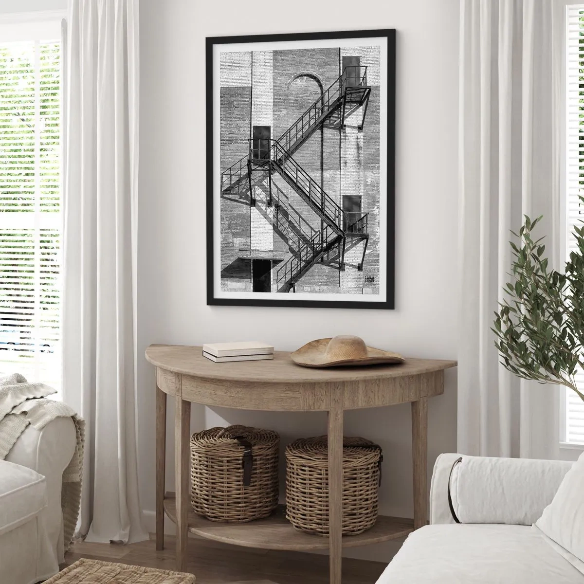 Poster in cornice nera - Stile industriale - 50x70cm - Stile industriale - Decorazione murale moderna per soggiorno e camera da letto ARTTOR