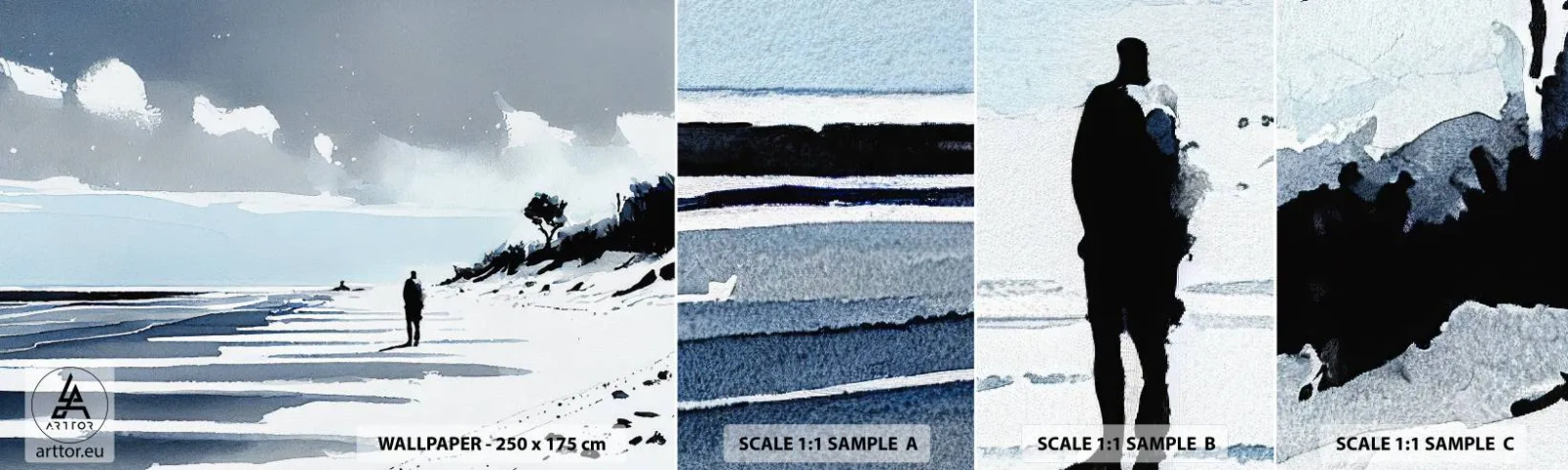 Campione Di Fotomurale Standard Eco - Solo con se stesso - Paesaggio, Spiaggia, Pezzo - 100x30 cm