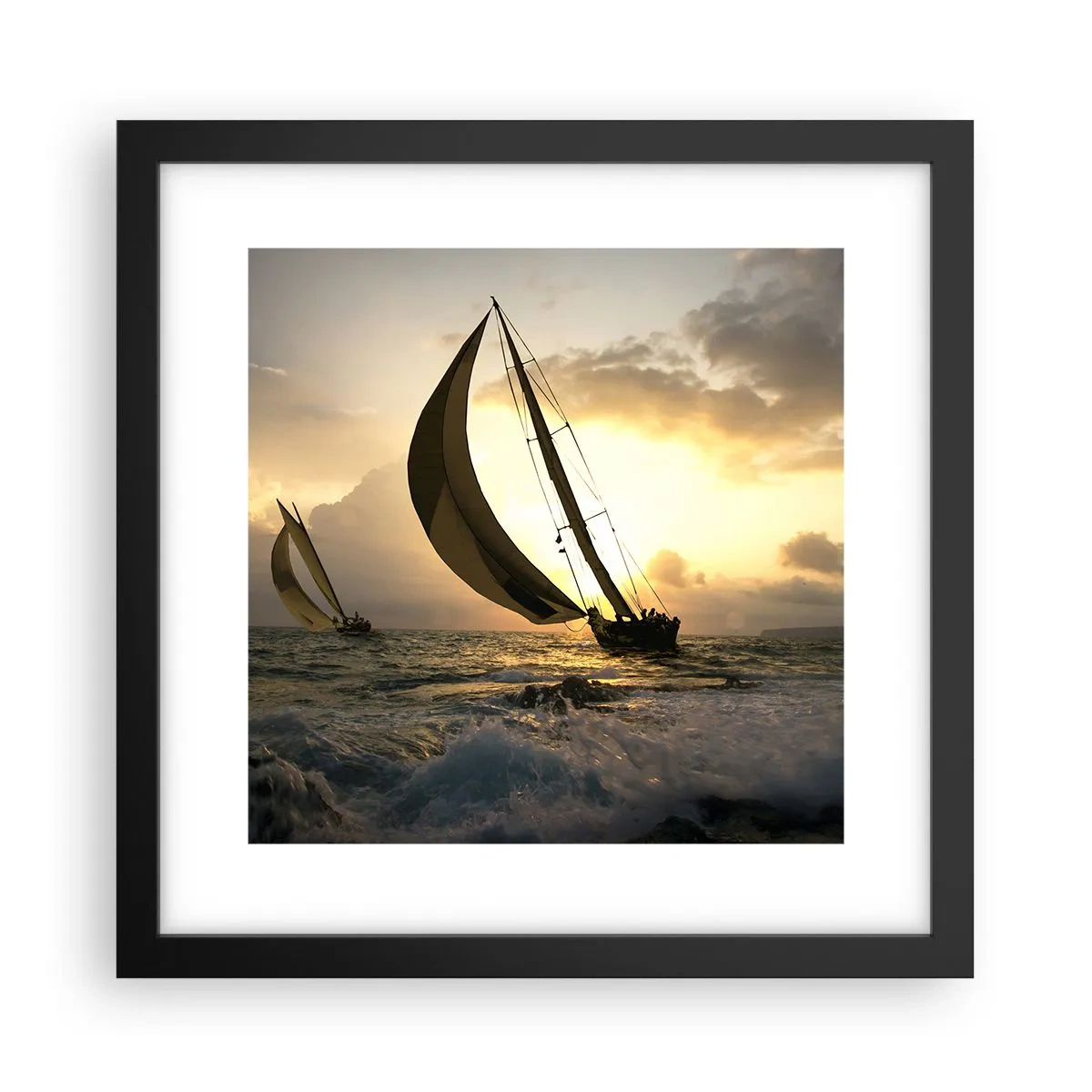 Poster in cornice nera - Con il vento e controvento - 30x30 cm