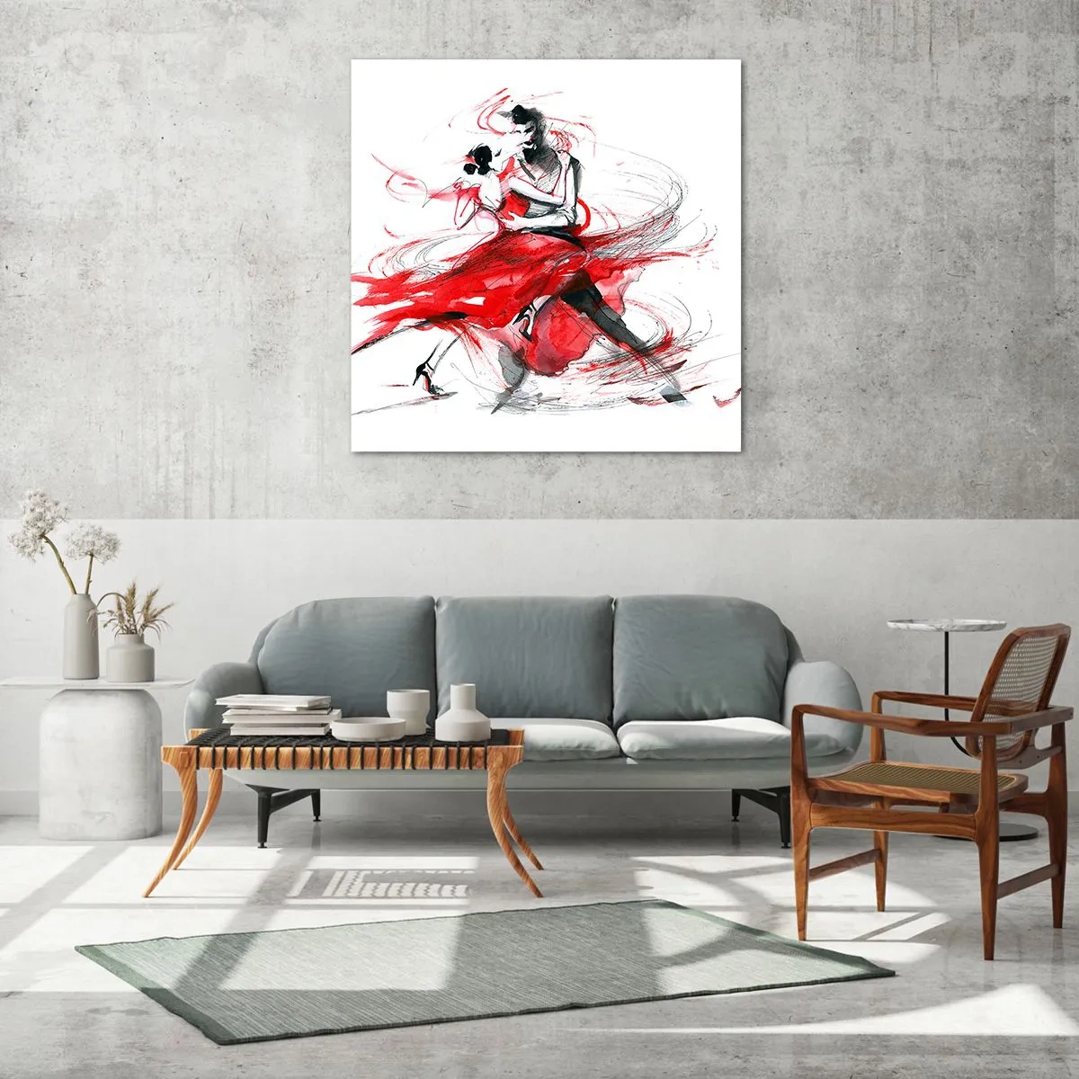 Quadro su vetro - Tango: il ritmo della passione - 40x40 cm