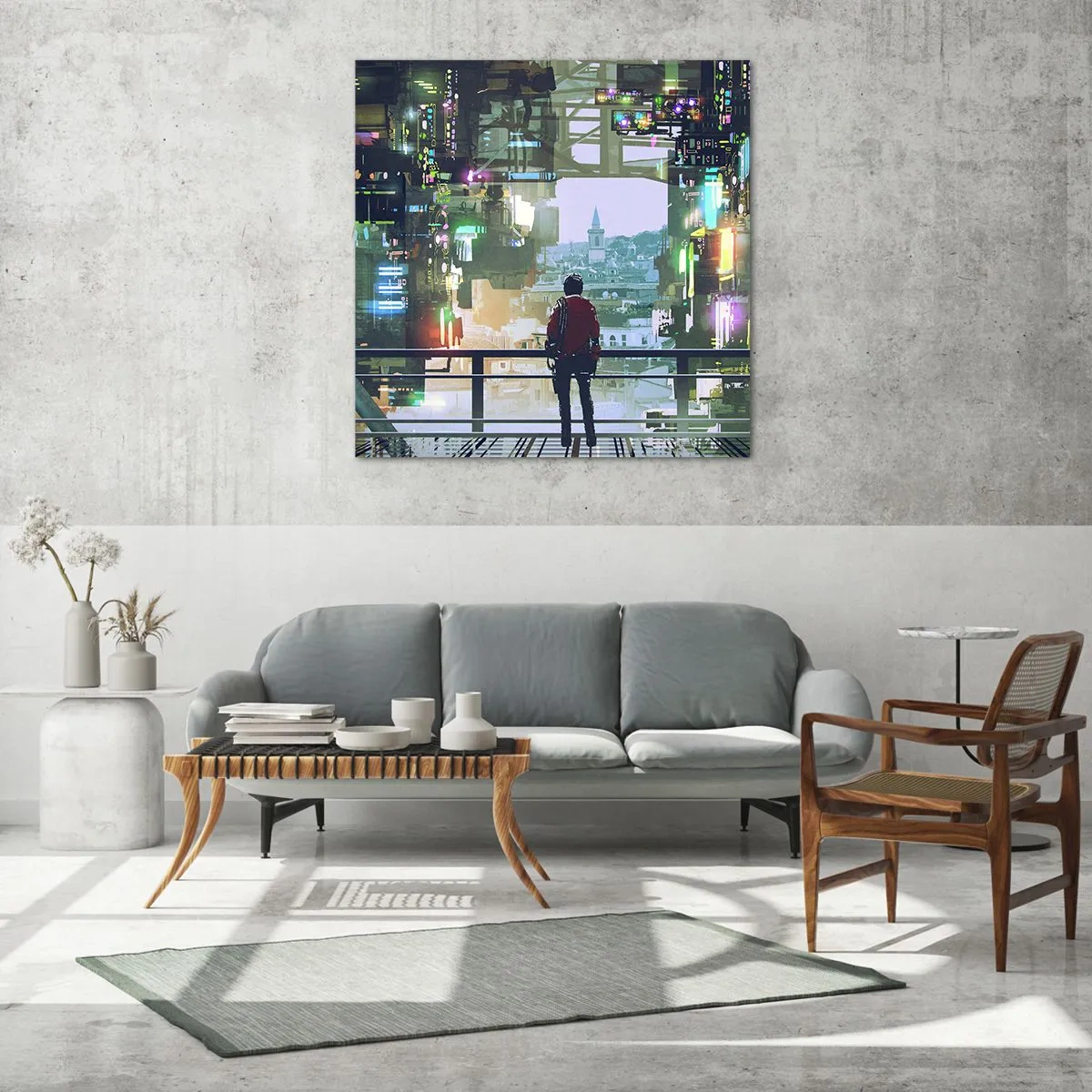 Quadro su vetro - Due mondi - 50x50 cm