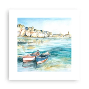 Poster - Paesaggio in azzurro - 30x30 cm