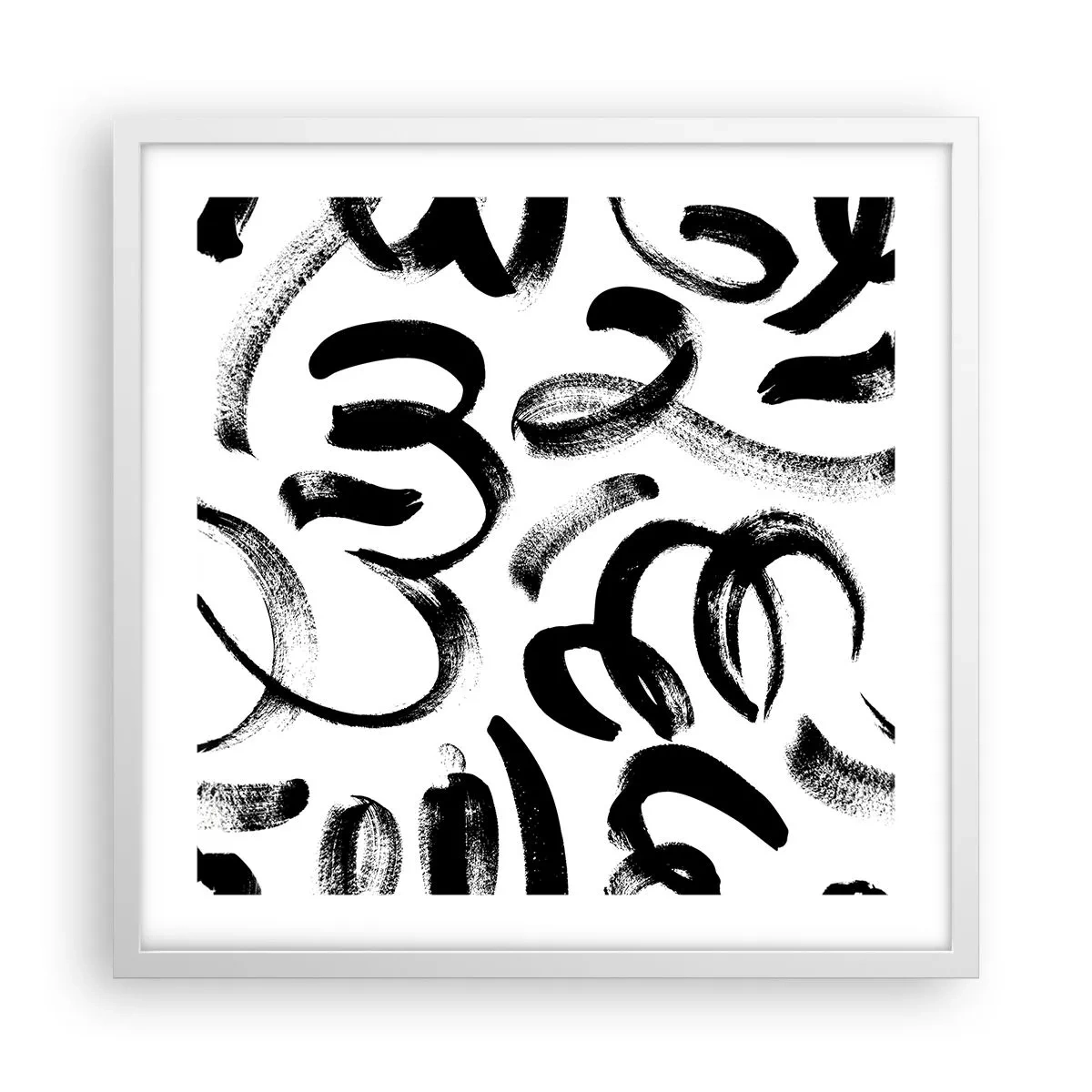 Poster in cornice bianca - Nero su bianco - 50x50 cm