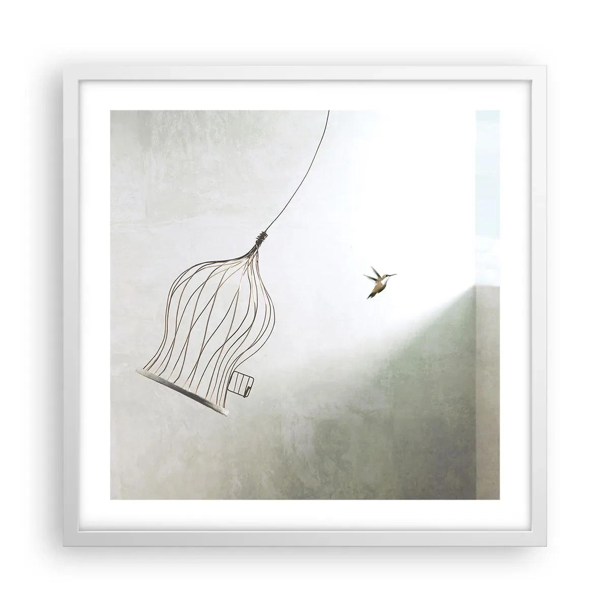 Poster in cornice bianca - Nel proprio elemento - 50x50 cm