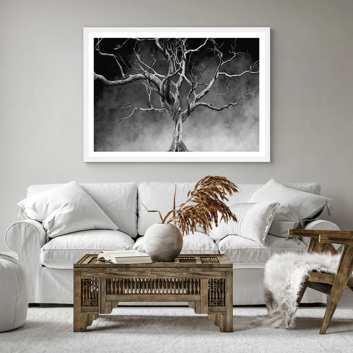 Poster in cornice bianca - Primordiale e sacro - 50x50 cm