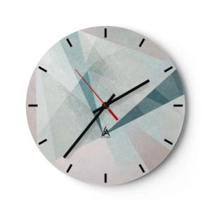 Orologio da parete - Orologio in Vetro - Motivi astratti nelle tonalità del blu e del grigio - 30x30cm - Con calma ma dinamicamente - Decorazione murale moderna per soggiorno, cucina e camera da letto ARTTOR