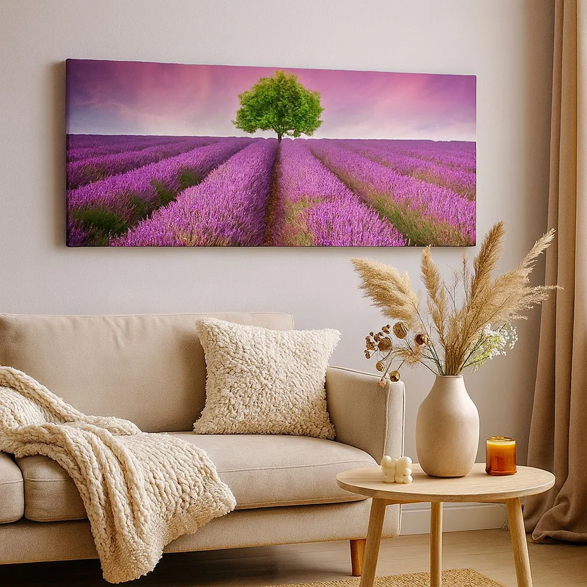 Quadro su tela - Stampe su Tela - Sui campi di lavanda - 100x40 cm