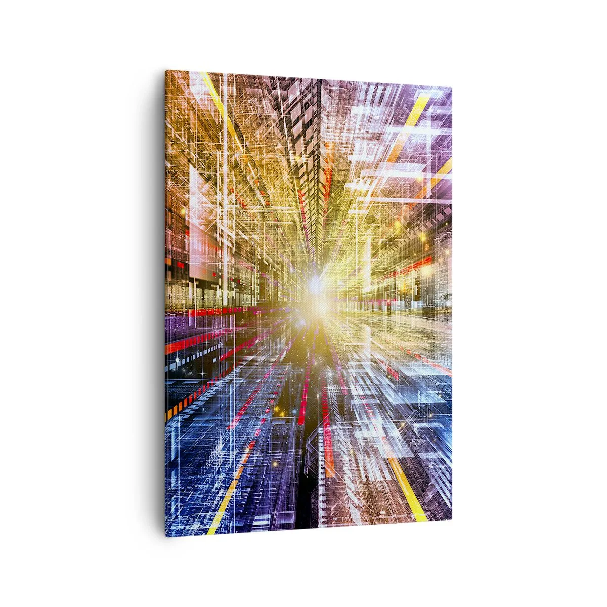 Quadro su tela - Stampe su Tela - Luci dinamiche in un corridoio futuristico - 70x100cm - Corridoio di luce - Decorazione murale moderna per soggiorno e camera da letto ARTTOR