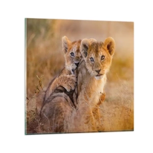 Quadro su vetro - Non disturbare! Giochiamo - 30x30 cm