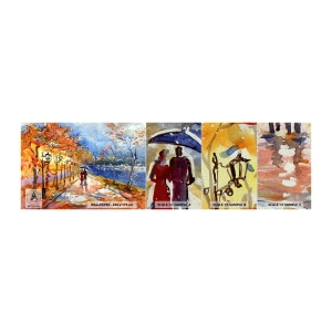 Campione di Fotomurale Premium Sand - Insieme fino ai confini del tempo - Paesaggio, Park Avenue, Alberi - 100x30 cm