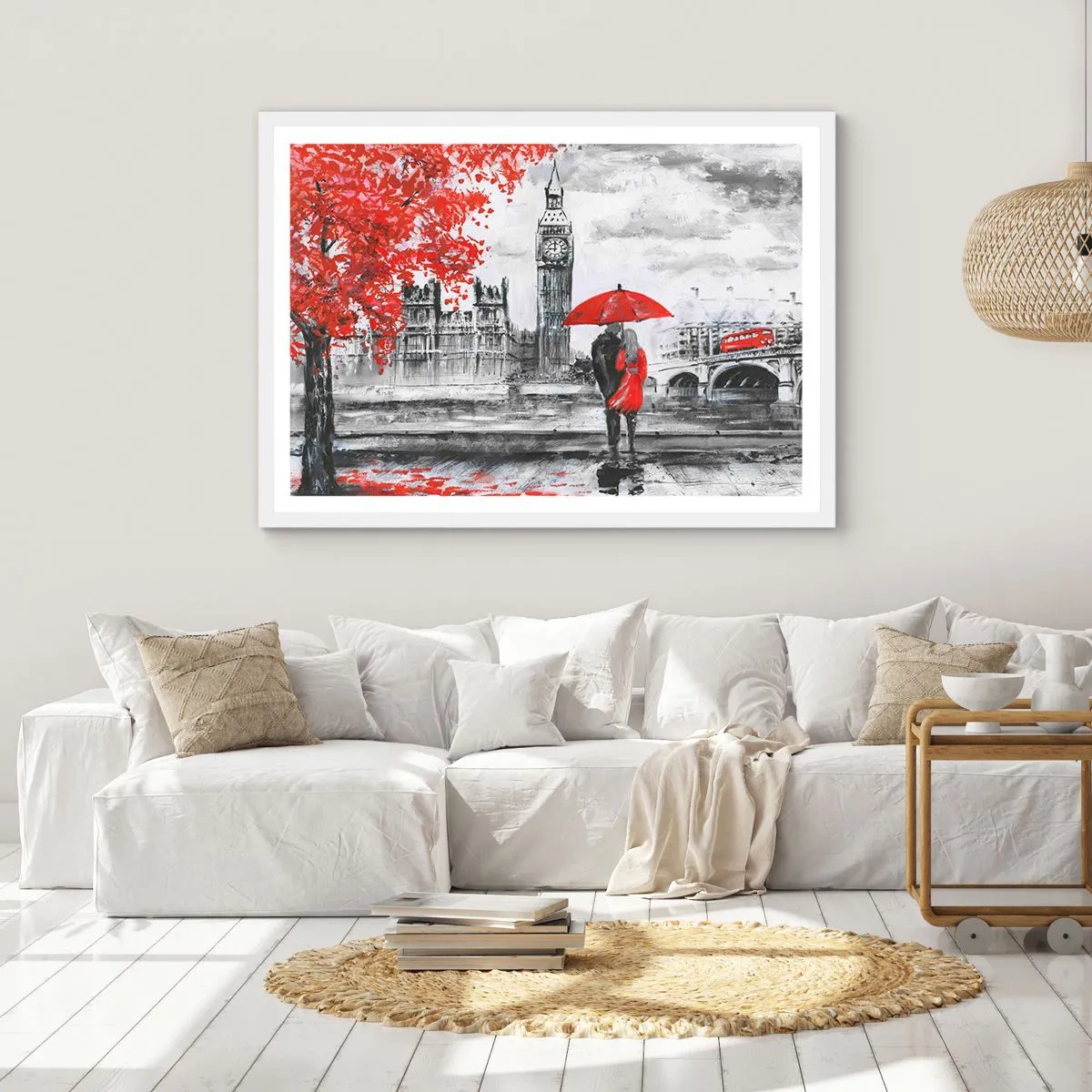 Poster in cornice bianca - Innamorati a Londra - 40x30 cm