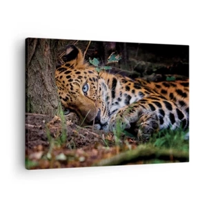Quadro su tela - Stampe su Tela - Un leopardo sdraiato all'ombra degli alberi - 70x50cm - Fidati di me - Decorazione murale moderna per soggiorno e camera da letto ARTTOR