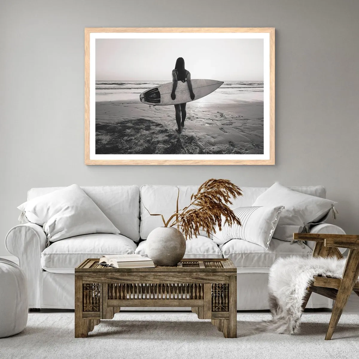 Poster in cornice rovere chiaro - La figlia dell'onda marina - 70x50 cm