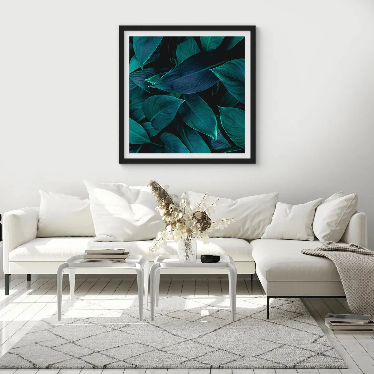 Poster in cornice nera - Il verde puro - 60x60 cm