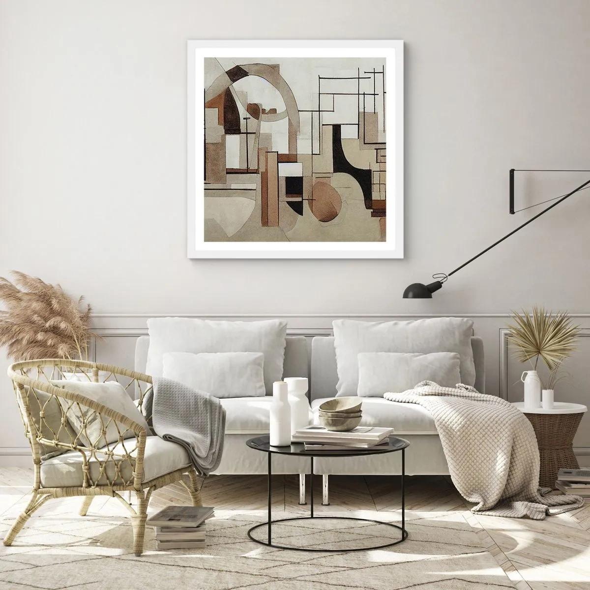 Poster in cornice bianca - Paesaggio urbano 2.0 - 60x60 cm