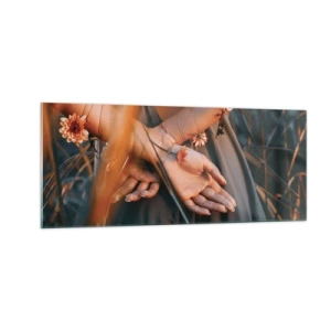 Quadro su vetro - Legata alla natura - 100x40 cm