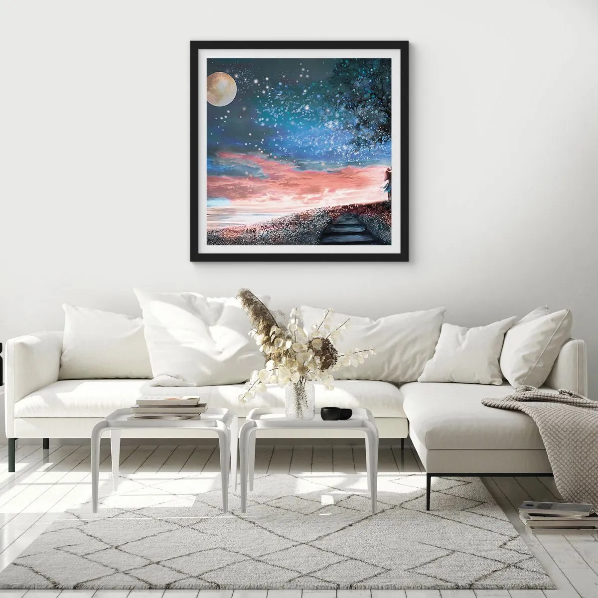 Poster in cornice nera - Lo spettacolo delle stelle - 40x40 cm