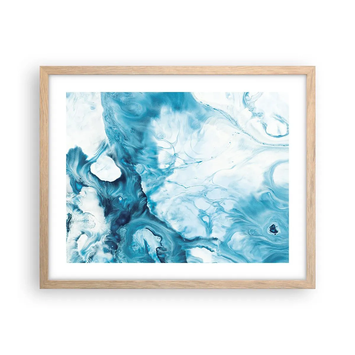 Poster in cornice rovere chiaro - Concerto di blu - 50x40 cm