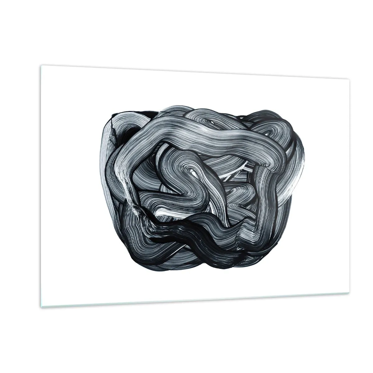 Quadro su vetro - Astrazione con pennellate in bianco e nero - 120x80cm - Non è così semplice - Decorazione murale moderna per soggiorno e camera da letto ARTTOR
