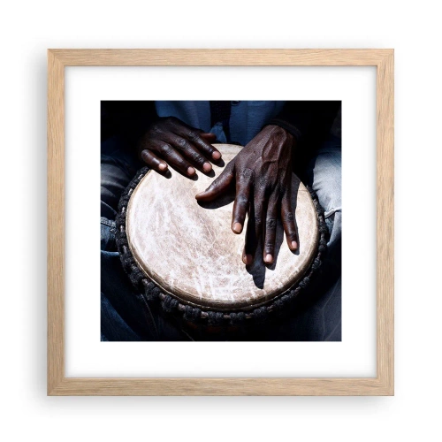 Poster in cornice rovere chiaro - Vivi al tuo ritmo - 30x30 cm