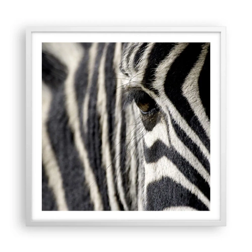 Poster in cornice bianca - Ritratto a strisce - 60x60 cm