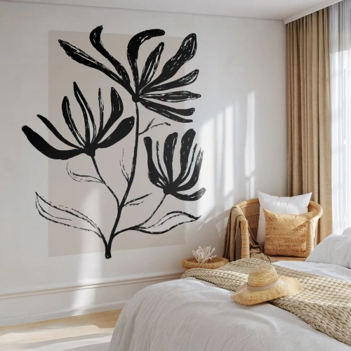 Fotomurali Autoadesivo Deluxe Sticker - Uno schizzo per l'erbario - Fiore, Minimalista, Moderno - 200x140 cm