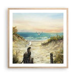 Poster in cornice rovere chiaro - Silenzio senza vento - 60x60 cm