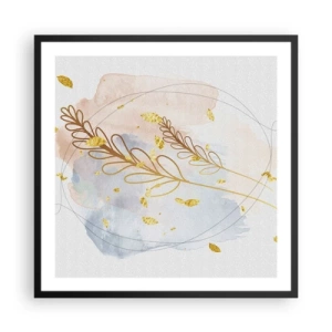 Poster in cornice nera - Soffio d'oro - 60x60 cm