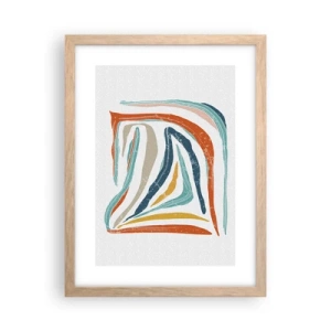 Poster in cornice rovere chiaro - Astrazione piacevolmente sorridente - 30x40 cm