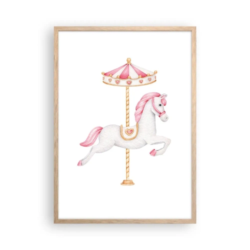 Poster in cornice rovere chiaro - Partito al galoppo. - 50x70 cm