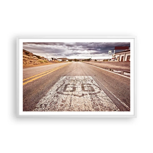 Poster in cornice bianca - La Route 66: una leggenda americana - 91x61 cm