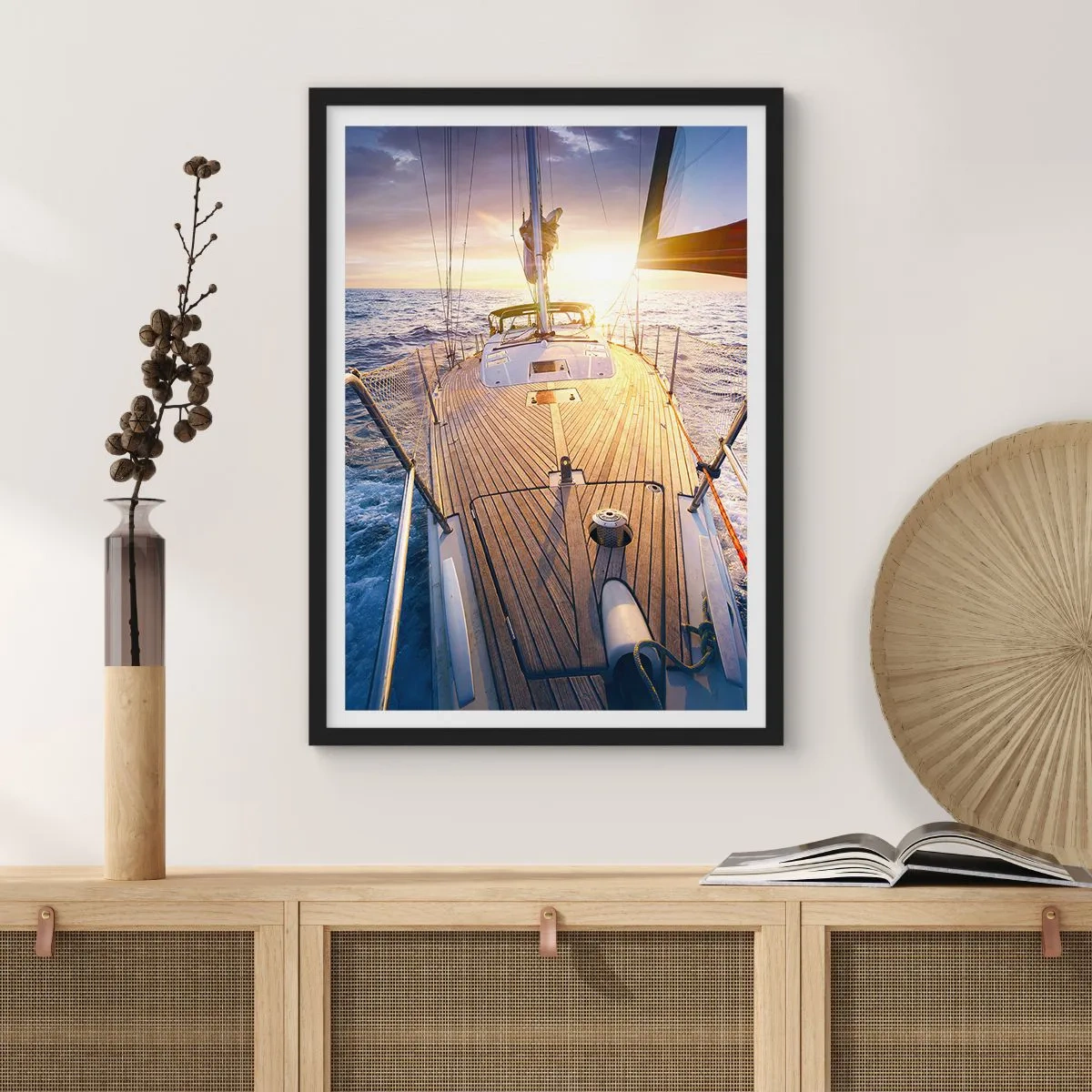 Poster in cornice nera - Correndo sulle onde - 61x91 cm