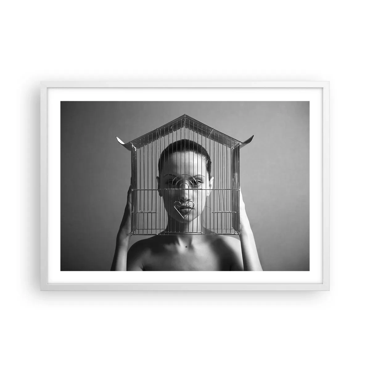 Poster in cornice bianca - Ritratto un po' surreale - 70x50 cm