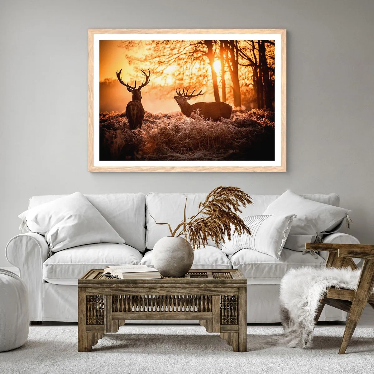 Poster in cornice rovere chiaro - Il sogno del cacciatore - 40x30 cm