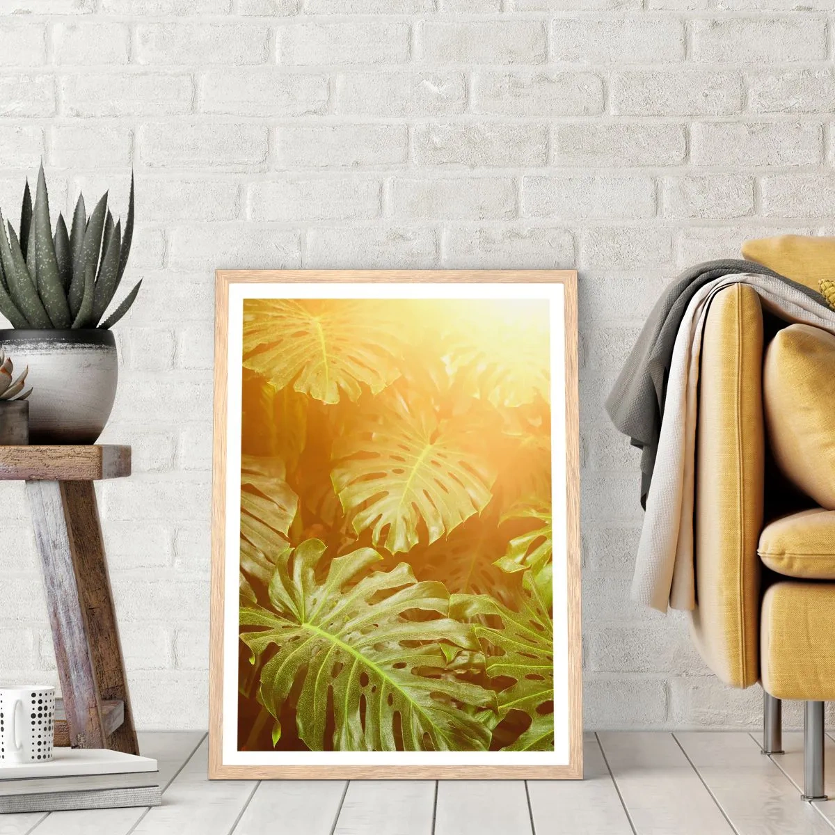 Poster in cornice rovere chiaro - Entrando nel verde... - 70x100 cm