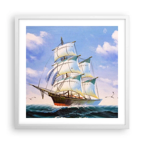 Poster in cornice bianca - Con orgoglio nel vento - 50x50 cm