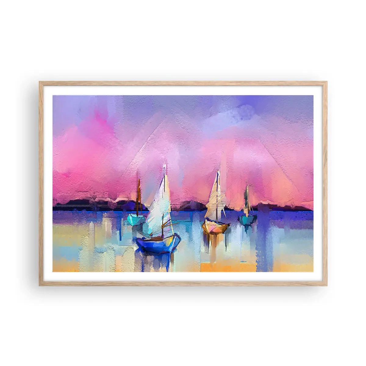 Poster in cornice rovere chiaro - Direzione: mare aperto - 100x70 cm