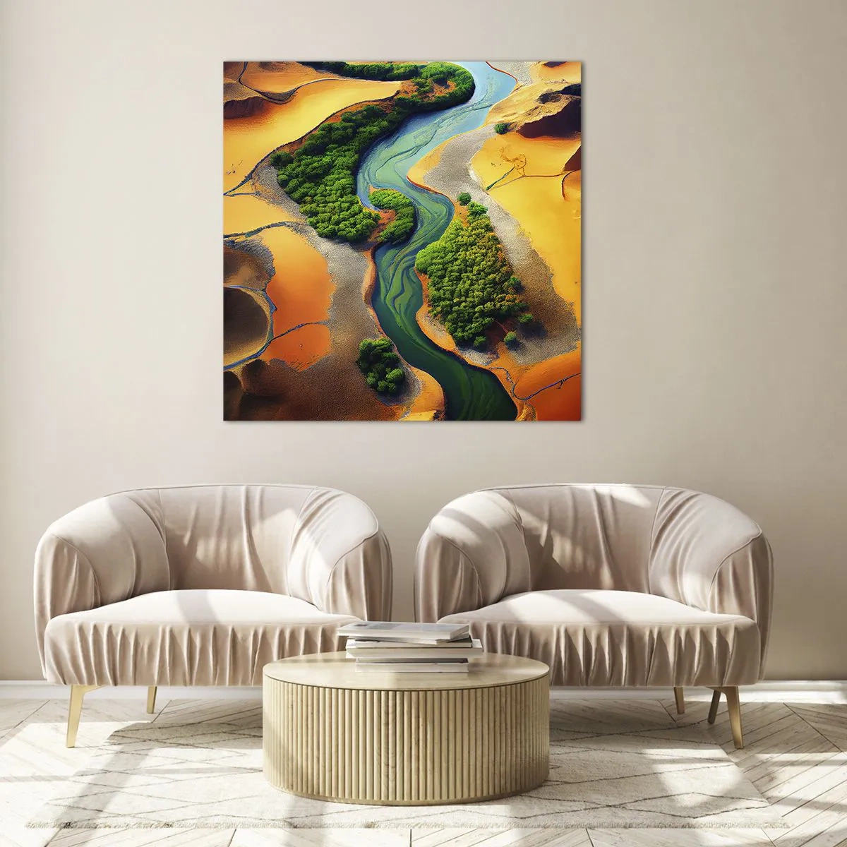 Quadro su vetro - Il fiume della vita - 50x50 cm