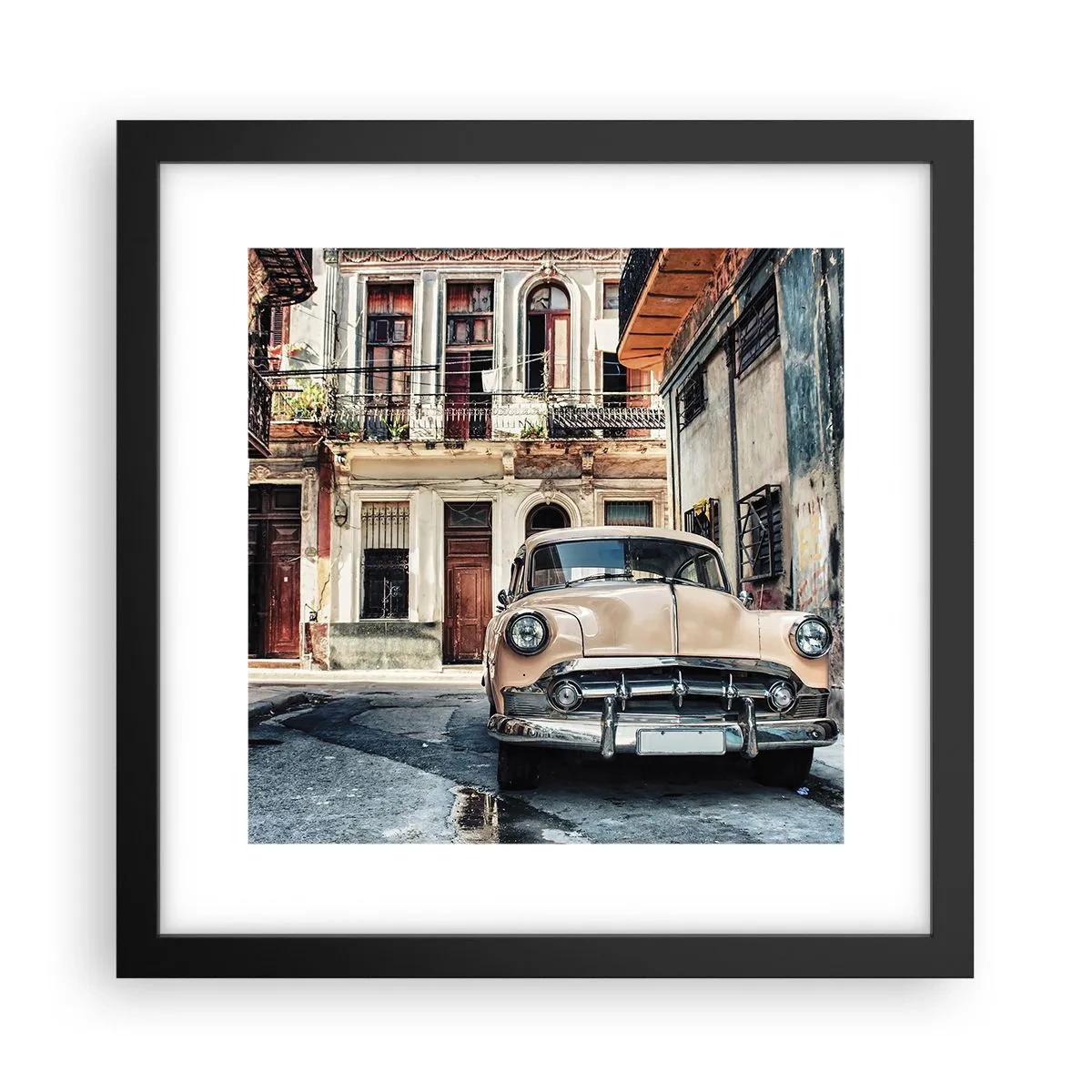 Poster in cornice nera - Siesta all'Avana - 30x30 cm