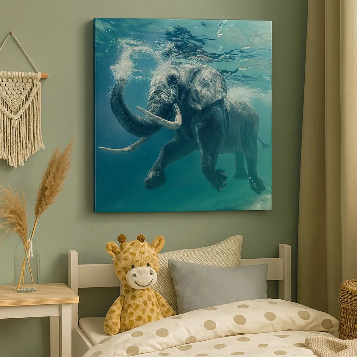 Quadro su tela - Stampe su Tela - Tutti amano nuotare - 30x30 cm