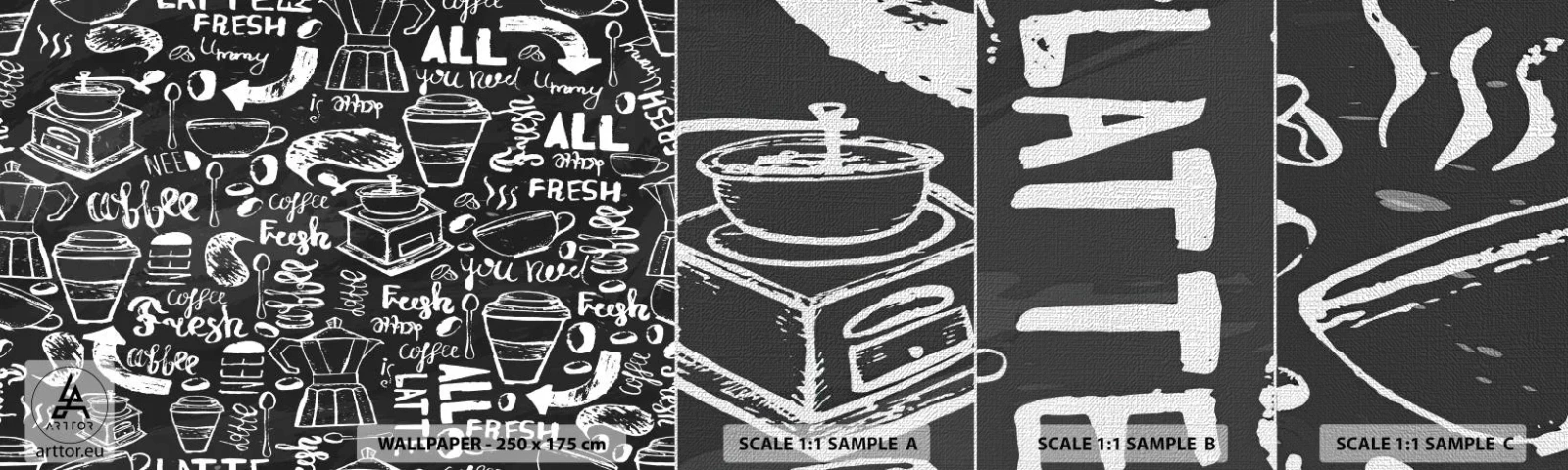 Campione di Fotomurale Premium Canvas - All you need is… - Gastronomia, Murale, Graffiti - 100x30 cm