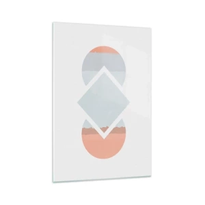 Quadro su vetro - Un dipinto minimalista con forme geometriche - 70x100cm - La situazione è chiara - Decorazione murale moderna per soggiorno e camera da letto ARTTOR