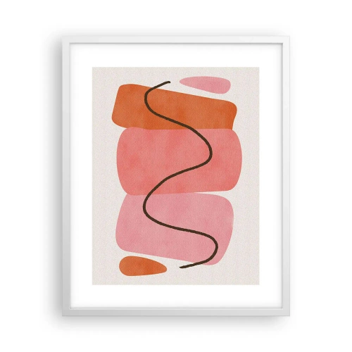 Poster in cornice bianca - Il delicato movimento delle forme - 40x50 cm