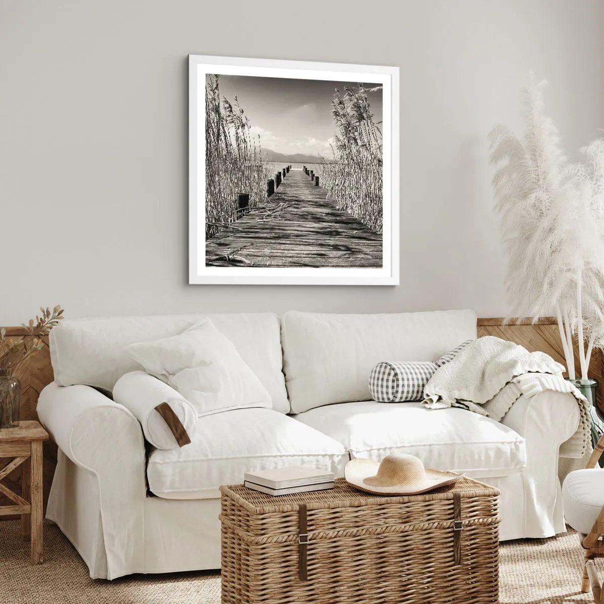 Poster in cornice bianca - Nel silenzio dell'erba - 30x30 cm