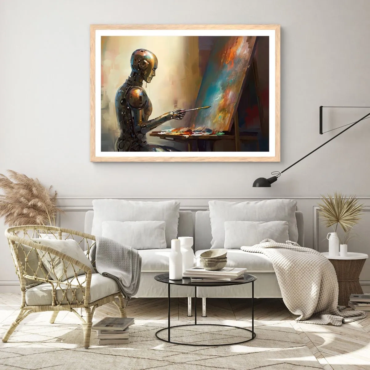 Poster in cornice rovere chiaro - L'arte del futuro - 91x61 cm