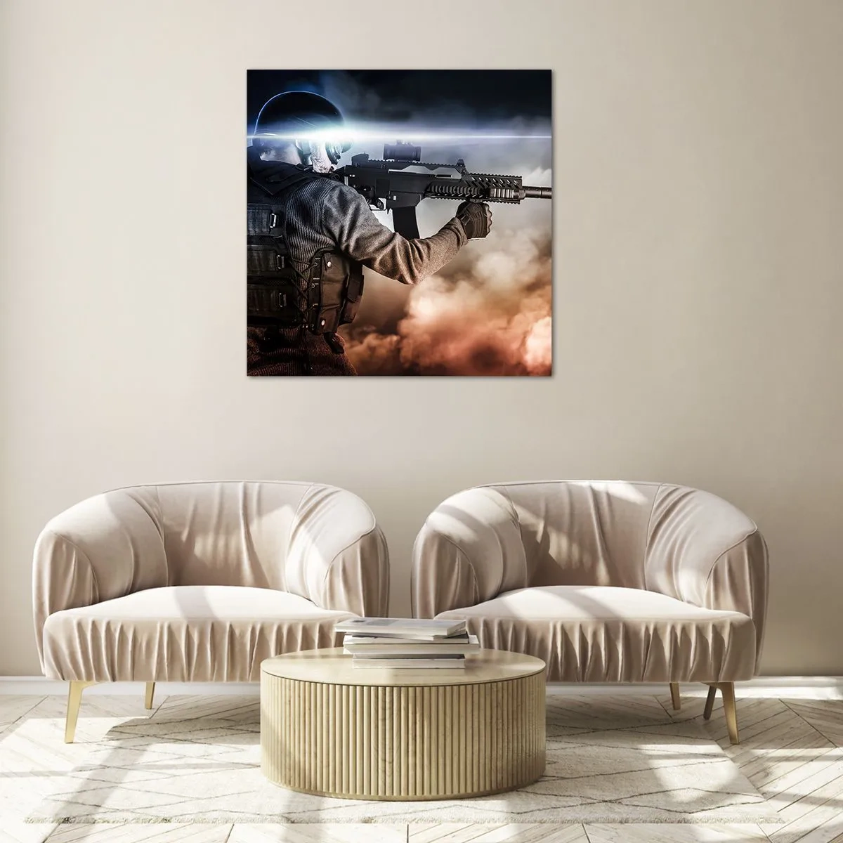 Quadro su vetro - Semplicemente un eroe - 50x50 cm