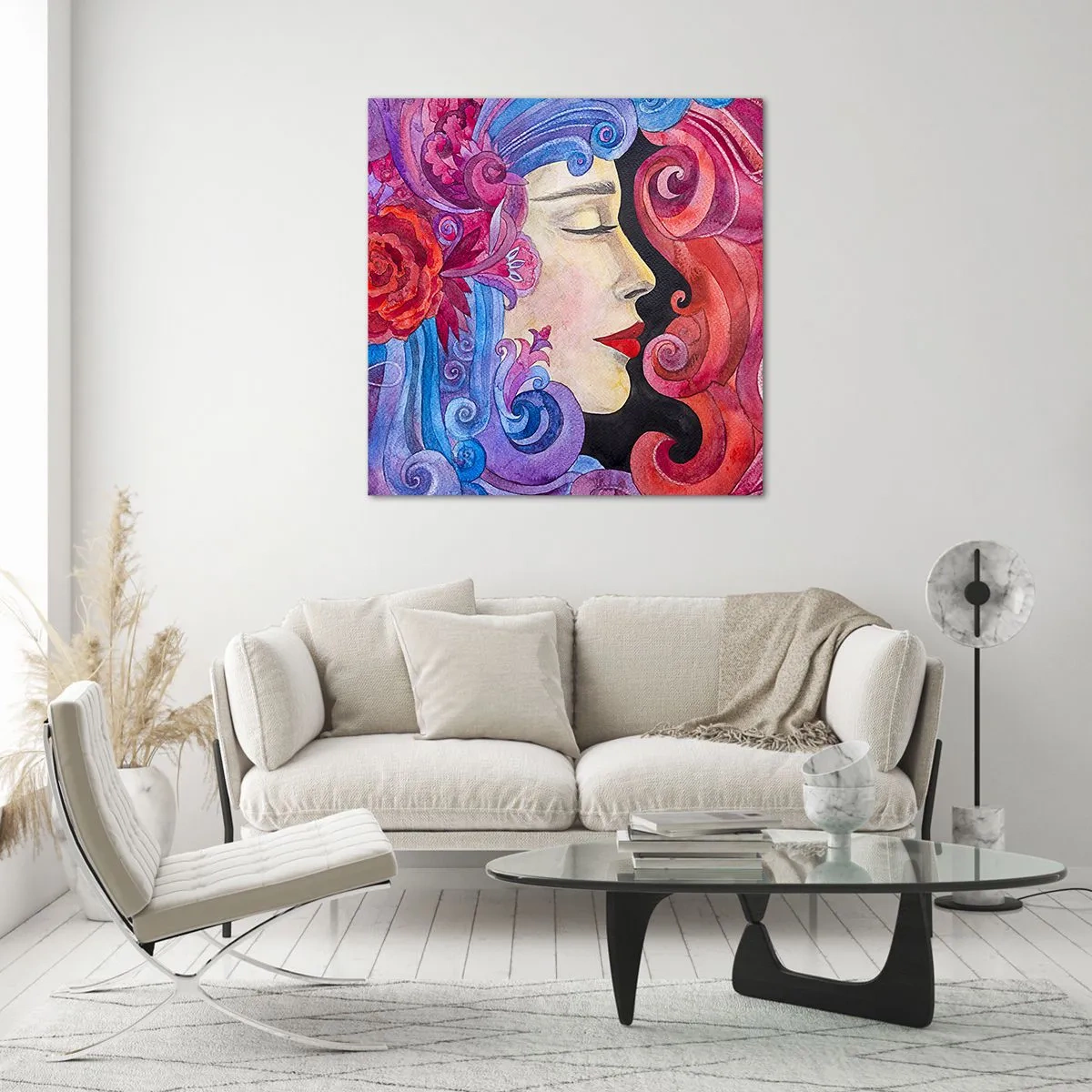 Quadro su vetro - L'Art Nouveau è sempre viva - 30x30 cm