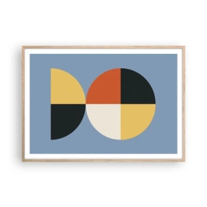 Poster in cornice rovere chiaro - Guarda e conta - 100x70 cm