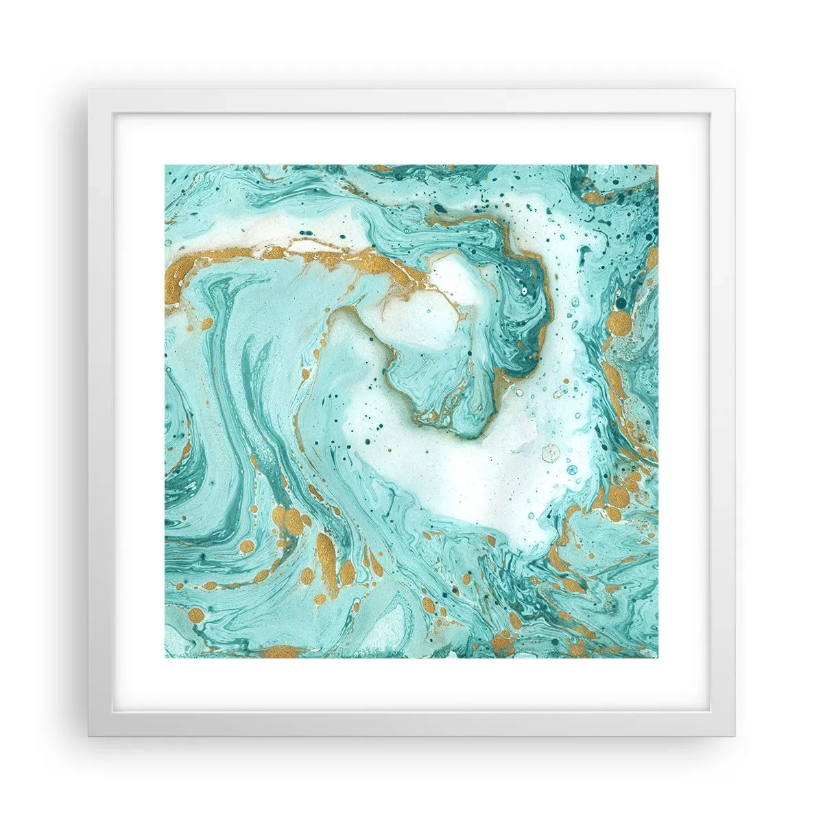 Poster in cornice bianca - La grande onda del periodo Edo - 40x40 cm